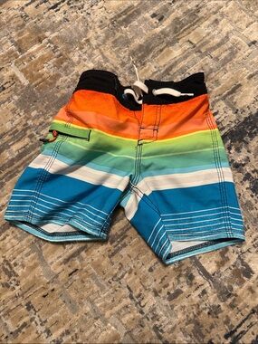 Quiksilver Black and Pink Swim Shorts